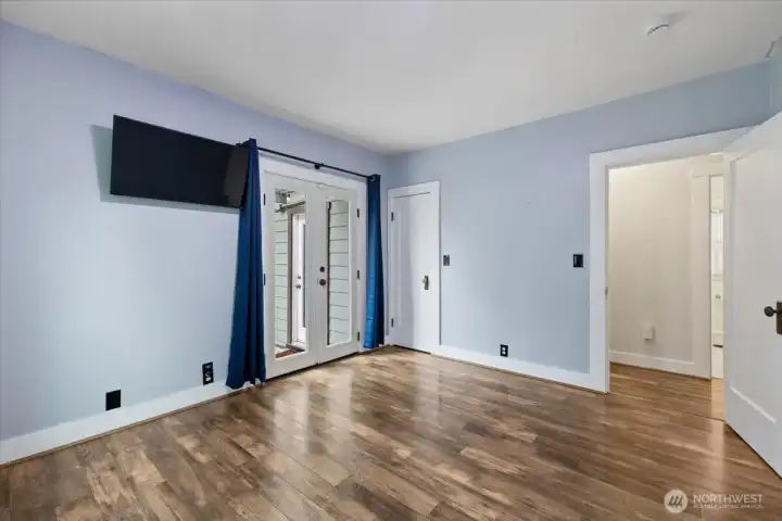 Primary bedroom;door to hallway on right-closet door on left