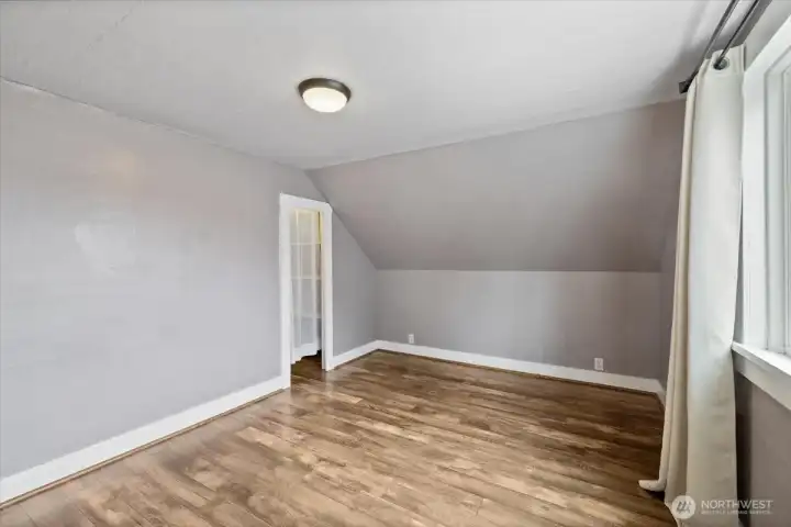 2nd bdrm at top of stairs closet in back