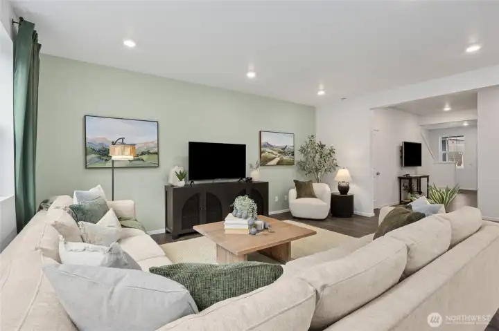 This view of the great room reveals the open-concept layout. Photos are representative only and may display different colors and or upgrades.