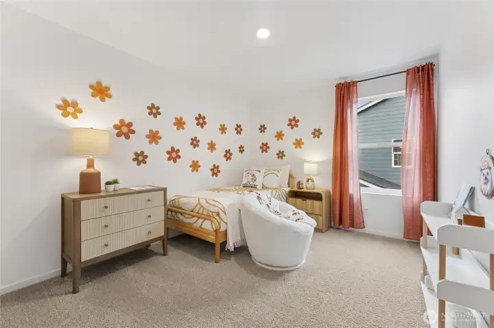 Charming secondary bedroom. Photos are representative only and may display different colors and or upgrades.