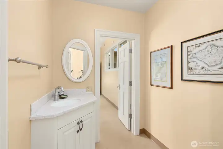 The half bath off the garden room.