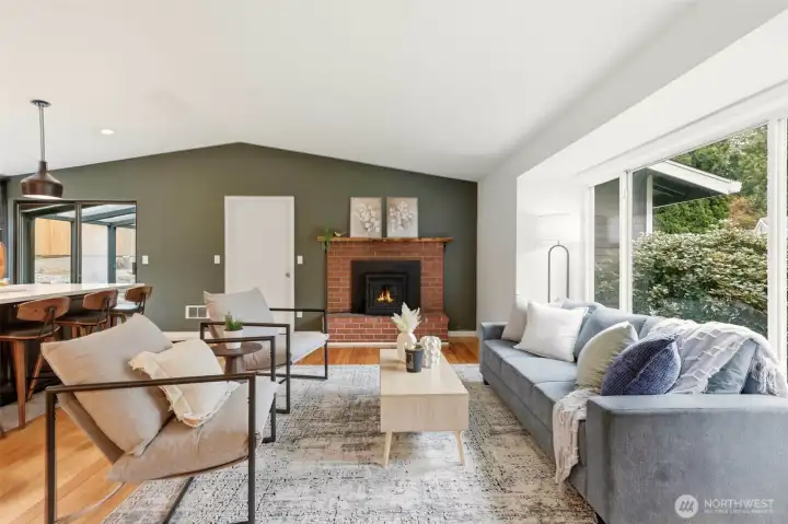 Sunlight fills the living room, creating the perfect spot to relax + unwind. Sunlight fills the living room, creating the perfect spot to relax + unwind.