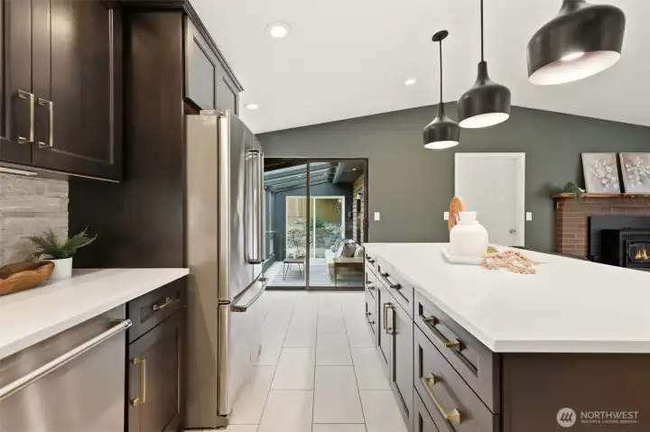 The kitchen opens seamlessly to the main living area, making it easy to stay connected. The kitchen opens seamlessly to the main living area, making it easy to stay connected.