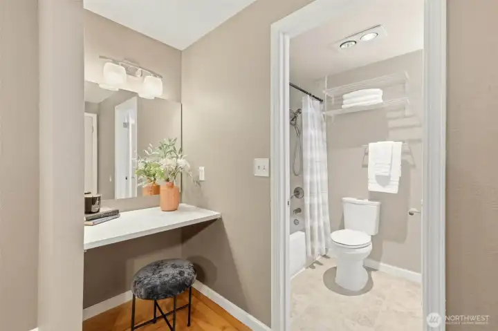 An updated bathroom designed for everyday comfort. An updated bathroom designed for everyday comfort.