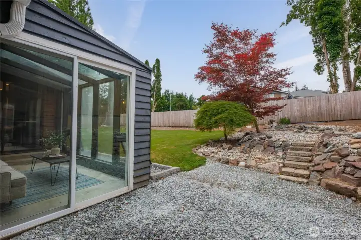 Beautiful landscaping creates a peaceful outdoor escape. Beautiful landscaping creates a peaceful outdoor escape.