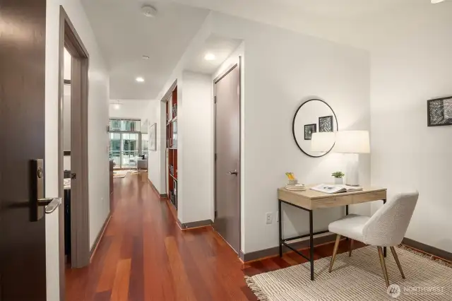 Entry to unit with den/home office