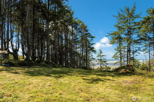 The lot is mostly level and has been sited to have a large home with separate carriage house.