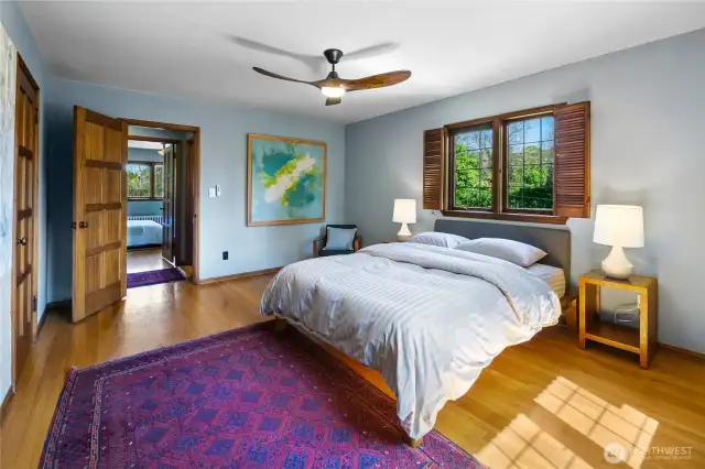 Original Philippine mahogany shutters in bedrooms