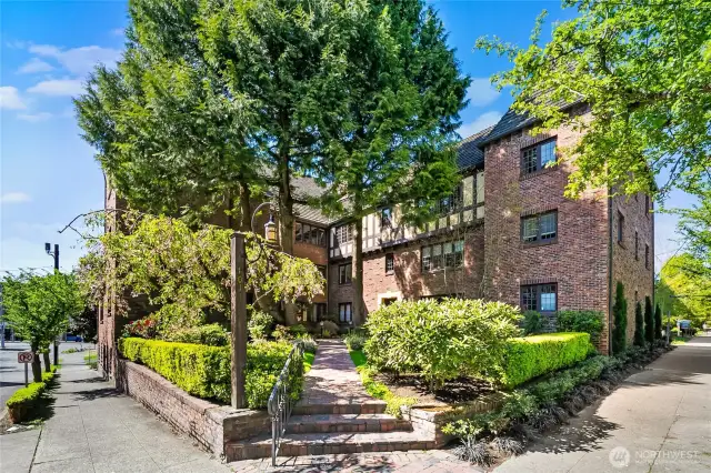This top-floor home at 1014 E Roy Condominiums (pictured upper right corner) has no common walls with other units