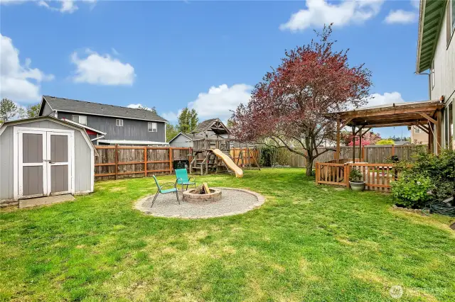 Backyard with firepit & Swing set!