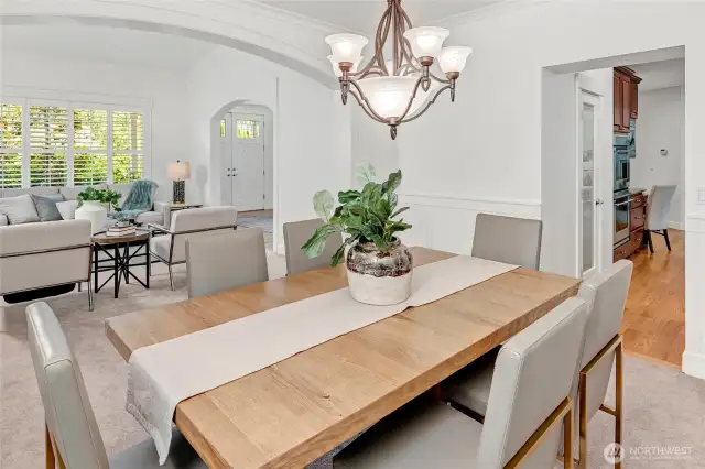 Perfectly positioned between the living room and kitchen, it offers a seamless flow for hosting dinner parties or enjoying quiet meals at home.