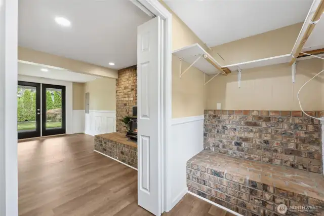massive closet off family room.