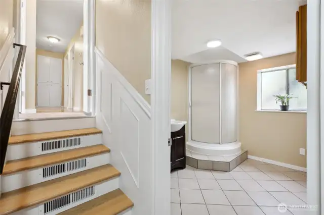 Lower level remodeled bath