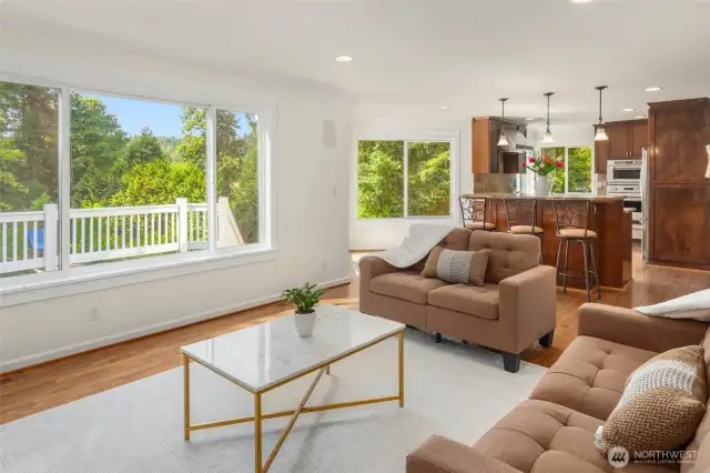 Access to the deck and backyard right off the kitchen and living area.