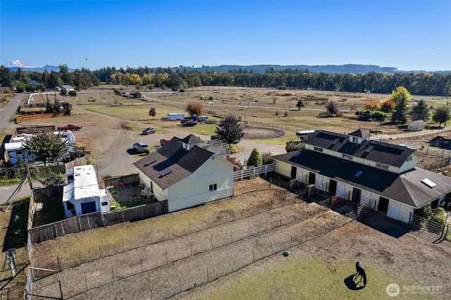 paddocks behind barn