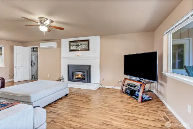 Check out the gas fireplace to keep you cozy in the cold winters.