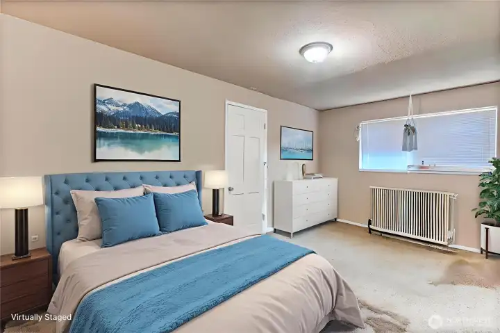 Virtually staged bedroom