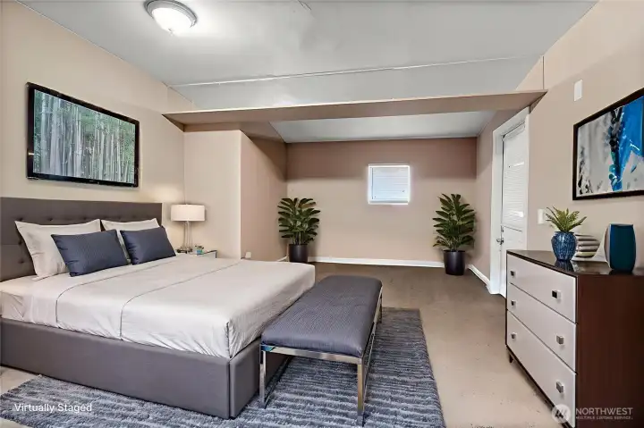 Virtually staged bedroom