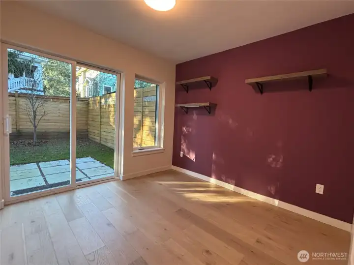 Lots of natural light through the slider and window!