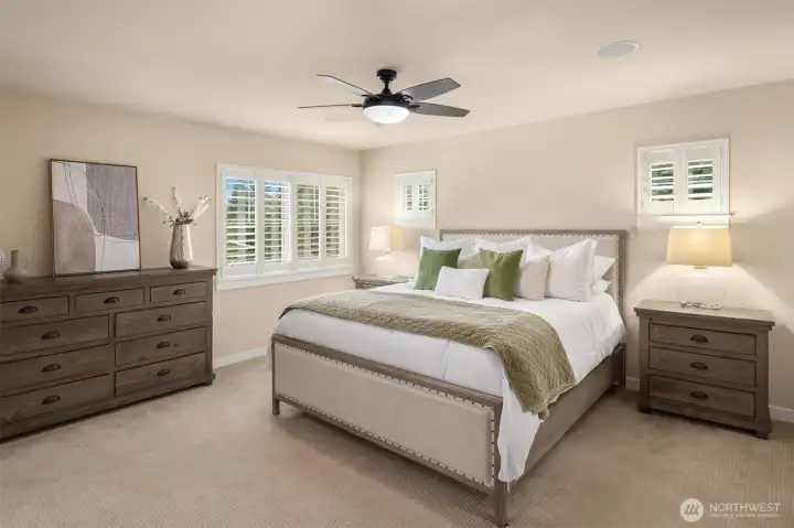 Expansive primary suite.