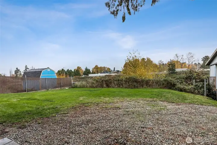 Big, level back yard.