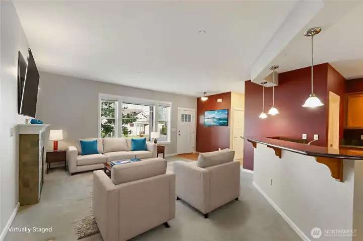 Living Room virtually staged