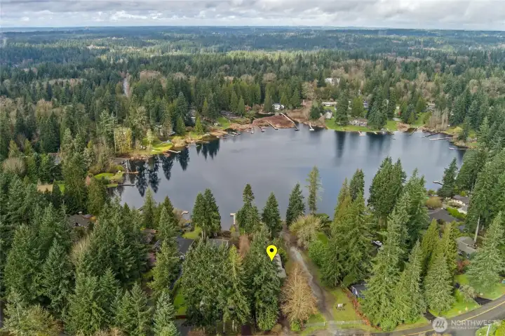 Aerial view of serene Echo Lake.