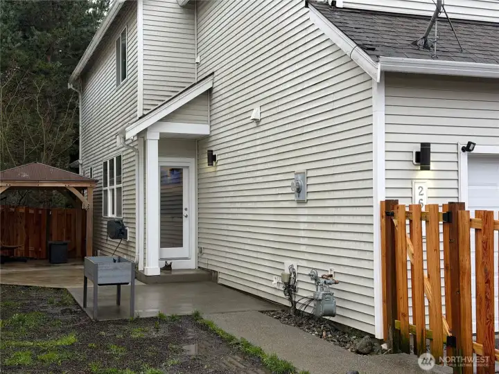 Entrance through the gate.