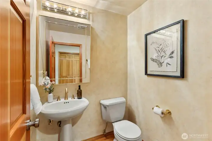 Private powder room.