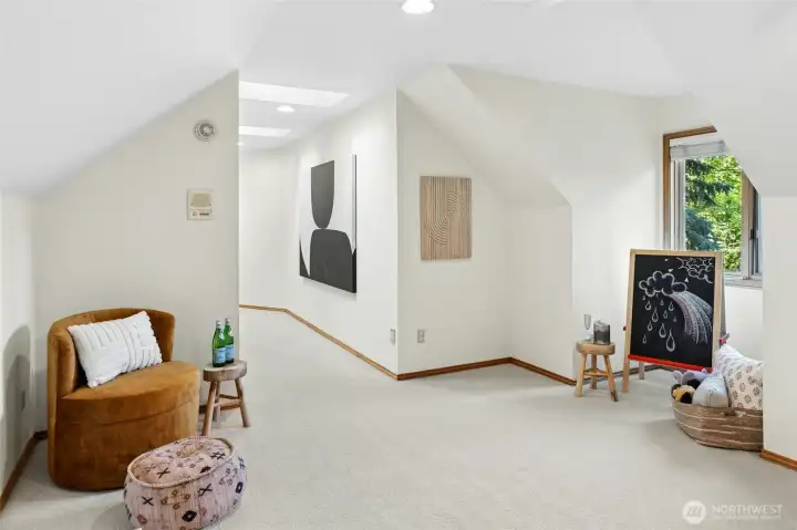 Just past the bedrooms is this huge bonus room.