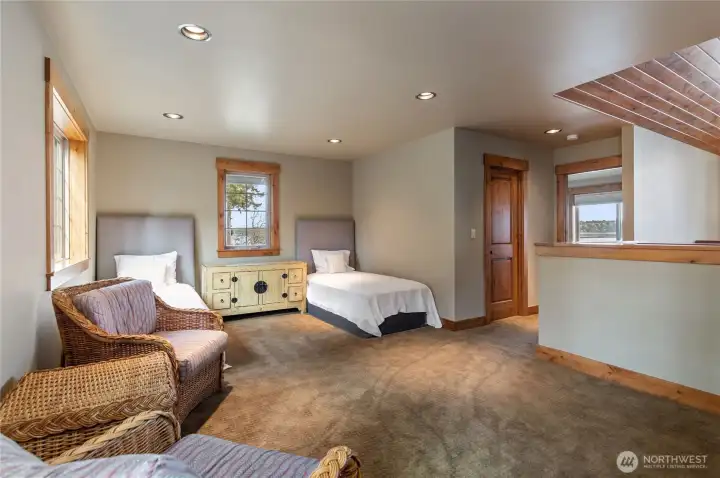 Open loft area offers extra space (rec room or...)