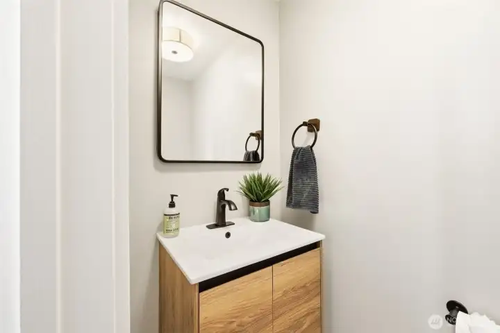 Half bath off roof deck