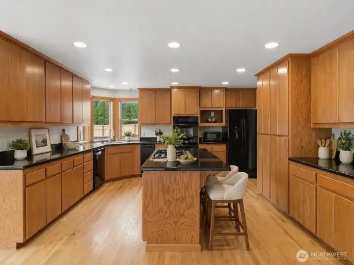Entertainers kitchen with gas stove