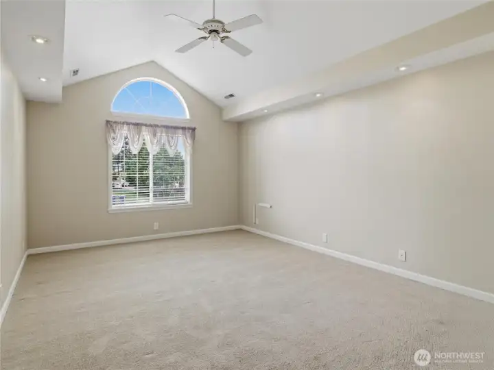 Primary suite with Cathedral ceiling