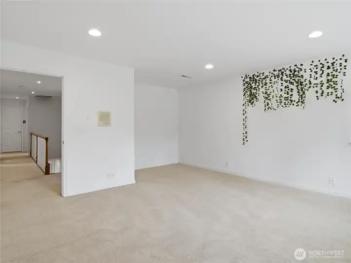 Bonus room that could be used as a game room or guest room or additional office space