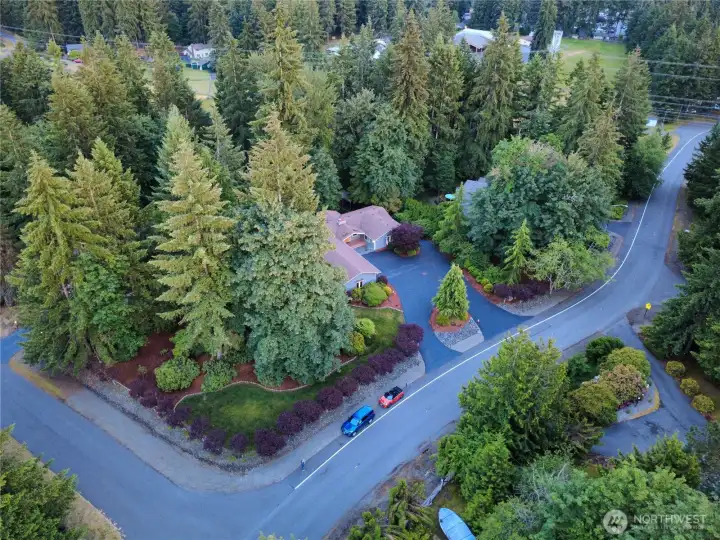 Drone view of corner lot