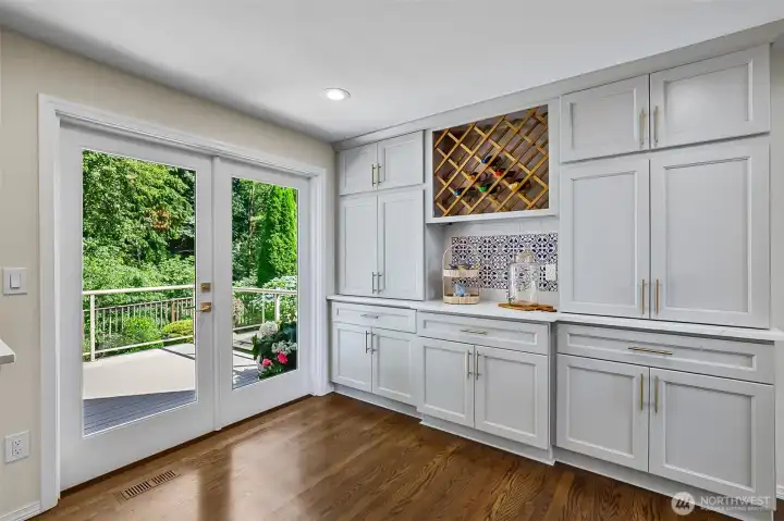 Built in's on this side of the kitchen also include a wine rack