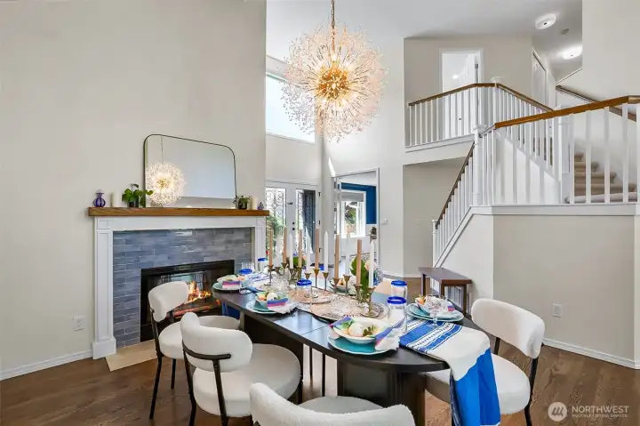 Dining Room Shares Fireplace with Front Room