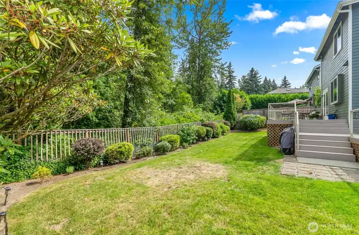 Back yard is fenced