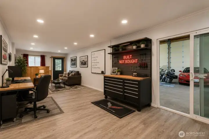 Potential Office or Bonus Space Adjacent to Shop with Private Entry - Virtually Staged
