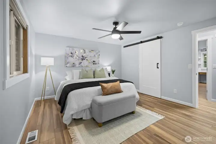 Walk in closet with barn door