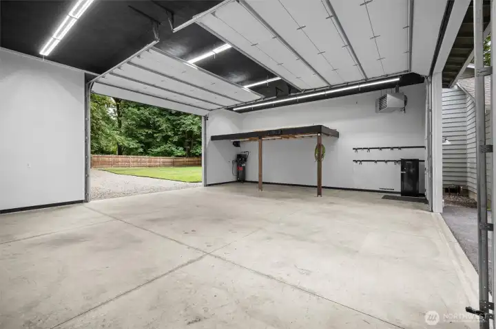 Oversized garage doors.
