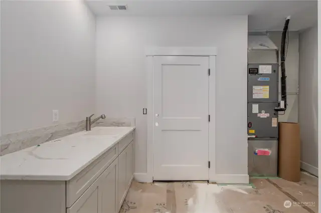 Laundry Room, sink and HVAC