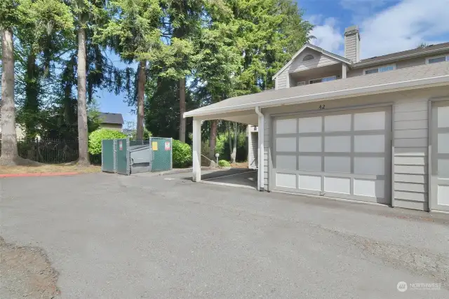 Private one car garage located mere steps to building