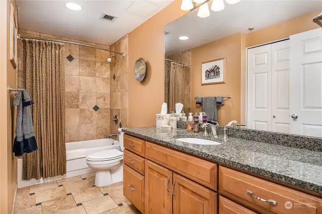 Full bath and access to laundry area