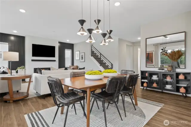 Dining with design lighting