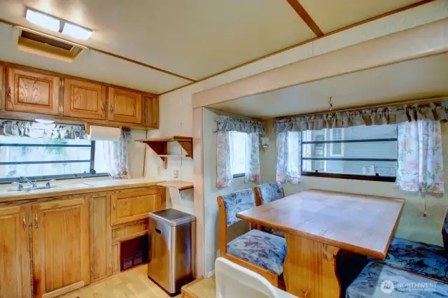 Cupboards and eating space