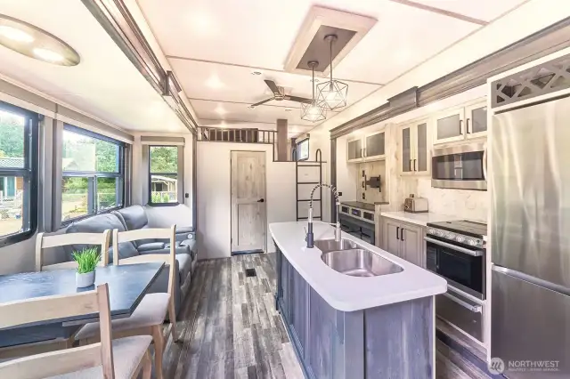 Spacious interior with 2 beds/2 baths and a loft