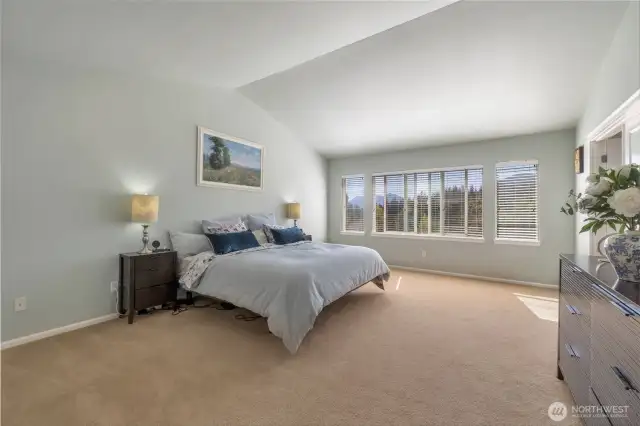Generous Primary Suite with vaulted ceilings