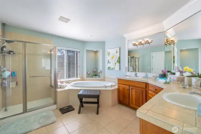 Large 5-piece Primary Bath with walk in closet